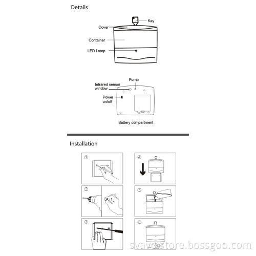 Wall Mounted 700ml Sensor Automatic Soap Dispenser V-420